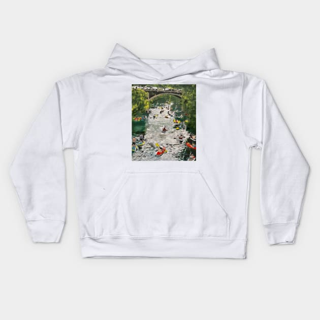 Floating the River Kids Hoodie by gjspring